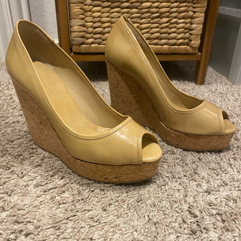 Jimmy Choo Women's Beige Wedge Shoes